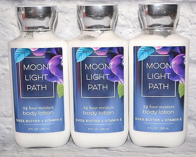 3 BATH & BODY WORKS MOON LIGHT PATH 24 HOUR MOISTURE BODY LOTION SHEA