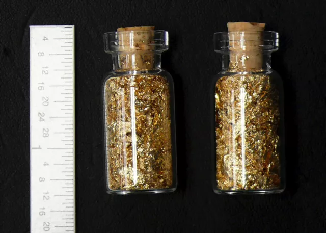 1 Gram Natural Gold Flakes & Pickers in Bottle. +-0.01g **Multiple  Available**