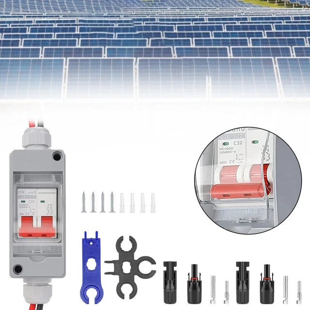 Interruttore Isolatore Fotovoltaico 500V 32A - Scatola Combinatrice IP66 Per Impianti Solari, Plug And Play