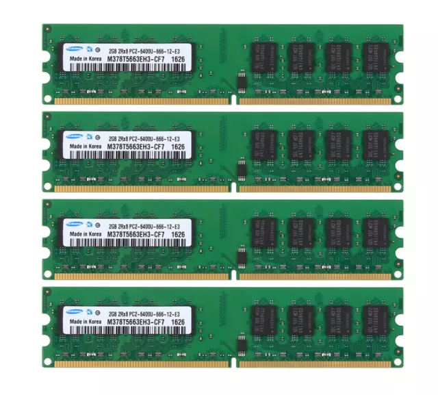 8GB Samsung 4X 2GB DDR2 800MHz 2Rx8 PC2-6400U 240PIN DIMM Desktop Memory RAM $5g