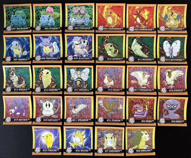 Pick your Vintage Pokémon Artbox stickers 1999 - Complete collection Pack Fresh