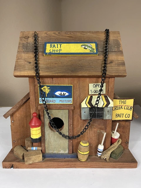 Decorative Hanging Wooden Bird Feeder House 10.5 X 11