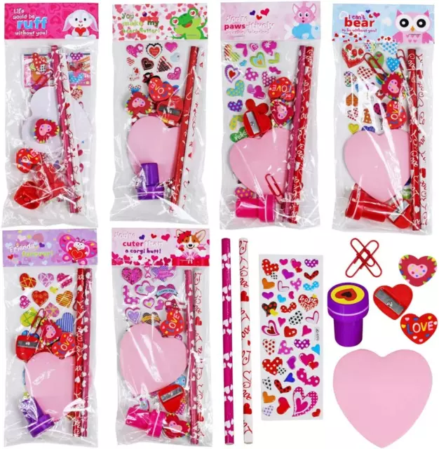 30 Sets Valentine'S Day Stationery Toy Assortment Set Birthday Bags Goodie Bag V