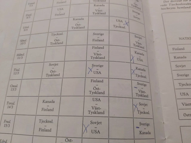 PROGRAMM EISHOCKEYWELTMEISTERSCHAFTEN 1963 In Schweden Sovjet Dänemark