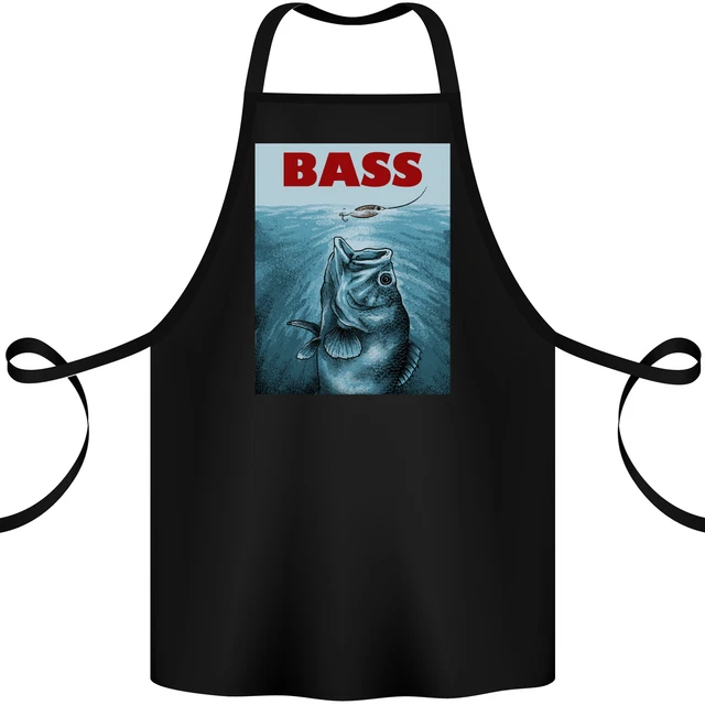 Bass Fishing Parody Funny Fisherman Cotton Apron 100% Organic