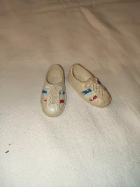 Vintage Kenner 1970'S Bionic Woman 12" Doll White Tennis Shoes Pair Accessory