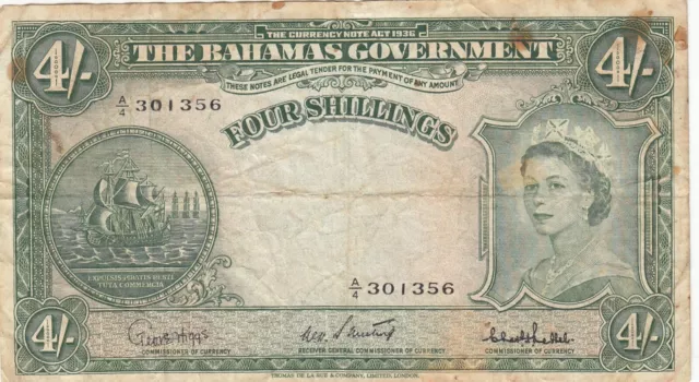 Bahamas QE2 Queen Elizabeth (1961) 4 shillings B112 P-13