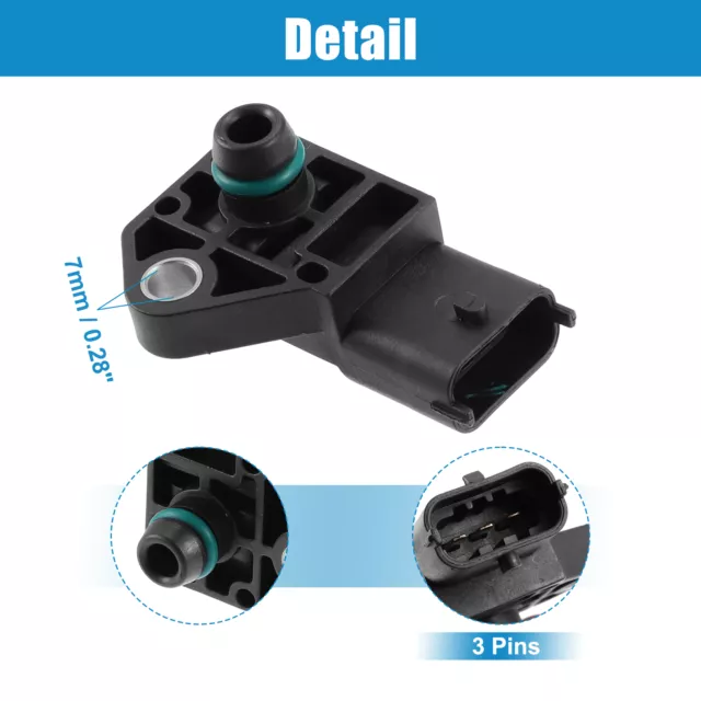 Auto Luftdrucksensor MAP Sensor Ersatz 37830PLZD00 ABS Schwarz 3