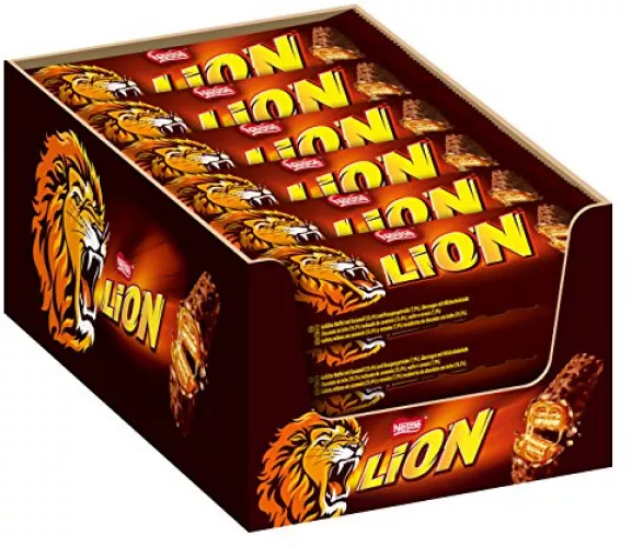 Nestlé LION Schokoriegel Snack Schokolade Crisps Karamellfüllung 24 x 42 g