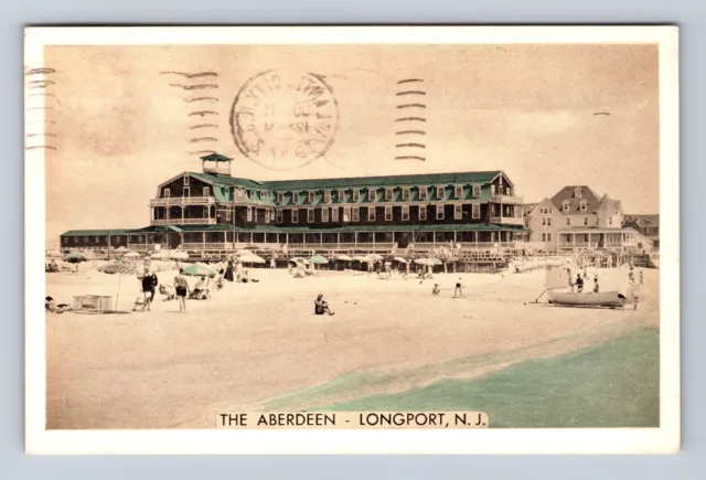 Longport NJ-New Jersey, the Aberdeen, Advertising, Vintage c1947 Postcard