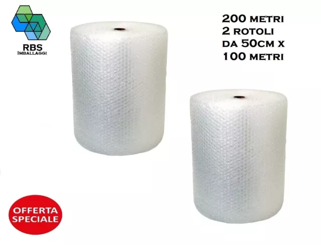 Pluriball rotolo  200 metri altezza 50 cm materiale per da imballaggio e da 100