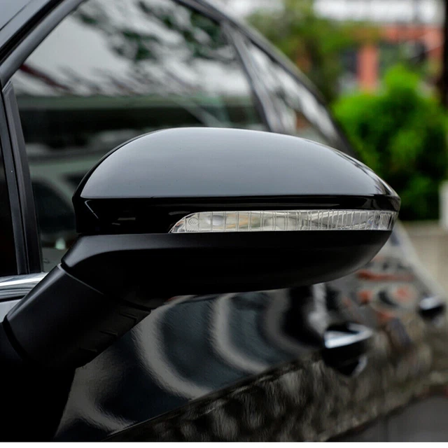 2Pcs Gloss Black Door Wing Mirror Cover Caps L + R For VW Golf/GTI MK6 2009-2013 2