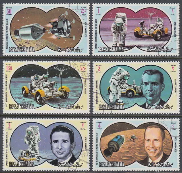 Ras al Khaima 1971 used Mi.A561/65 A Weltraum Space Apollo 15 Astronaut