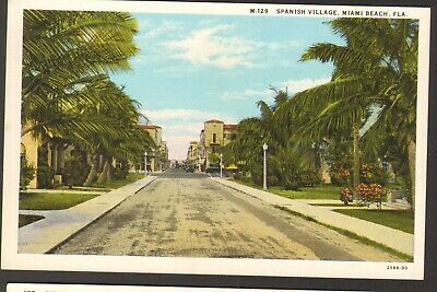 Unused Postcard Spanish Village Miami Beach Florida FL