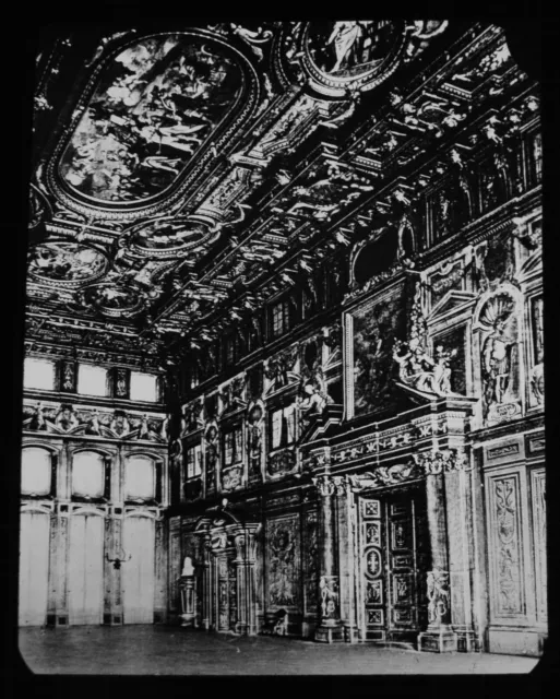 VTG Magic Lantern Slide AUGSBURG TOWN HALL THE GOLDEN HALL C1935 PHOTO GERMANY