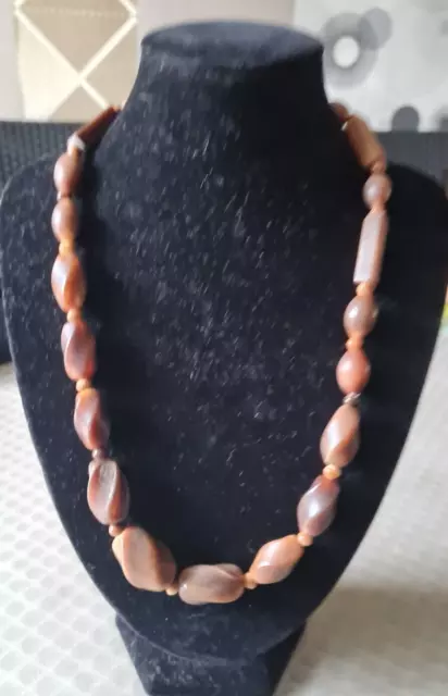 ancien collier vintage en ambre, bakélite, résine