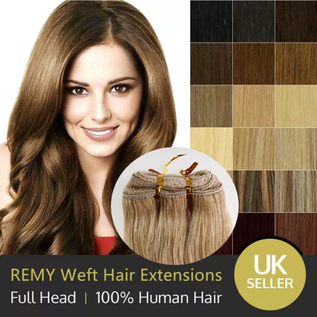 Real Human Hair Extension Thick Double Weft Full Head Human Hair 100% Remy Weave