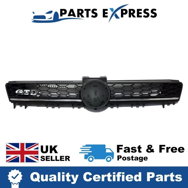Volkswagen Vw Golf Gtd 2012 - 2017 Mk7 Front Center Radiator Grill + Chrome