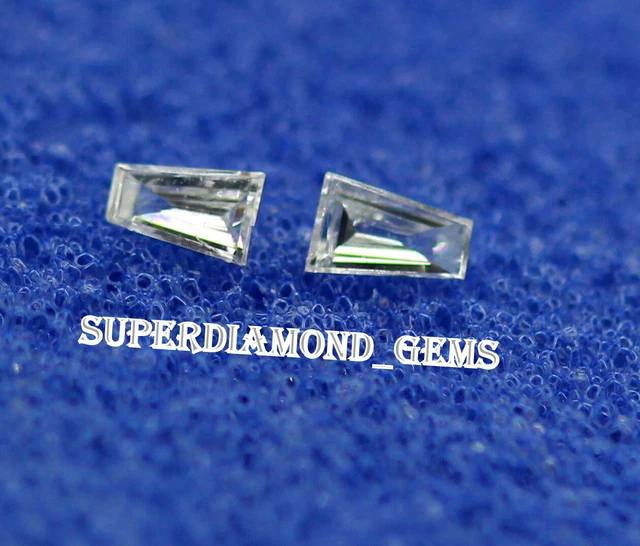 2 Pièces Naturel Diamant Effilé Baguette Forme Certifié 0.163 CT F-VS1 Clarté