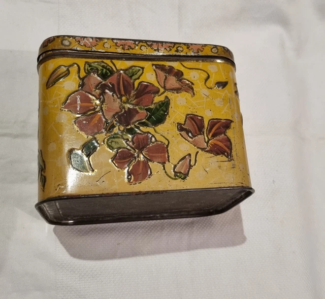 Ancienne Boîte à Gâteaux En Tôle Lithographiée Motif Papillon Art Déco Années 1930, Superbe état