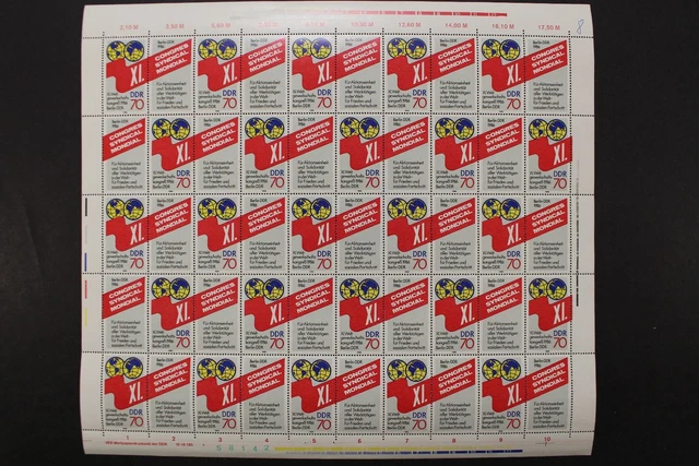 DDR, MiNr. 3049 ZD-Bogen, DV 1, postfrisch / MNH - 654203M
