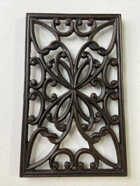 Vintage Cast Iron Trivet For Hot Dishes Kitchen Rectangle