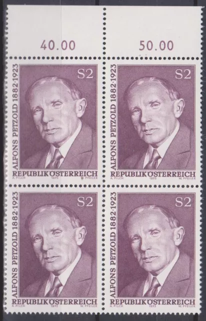 1973 , 50. Todestag von Alfons Petzold ( Mi.Nr.: 1410 ) 4-er Block postfrisch **