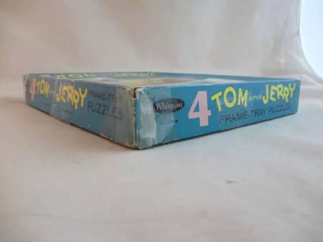 Vintage 1969 4 Tom and Jerry Frame Tray Puzzles by Whitman in Box (22) 3