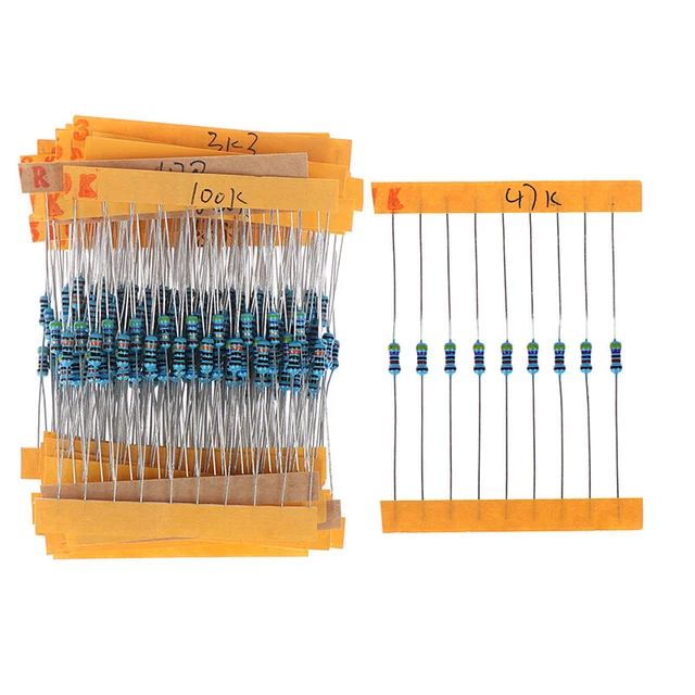 300 pz 30 valori per ogni confezione resistore pellicola metallica di valore 1/4 W assortita B >^