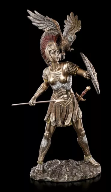 Athena Figur - Griechische Göttin - Veronese Fantasy Gottheit Eule Dekostatue