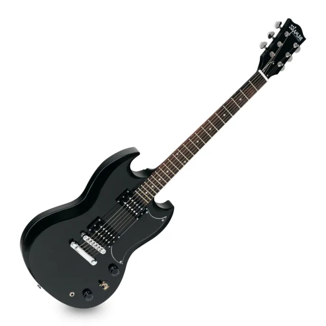 Shaman E-Gitarre Double Cut Style Design Humbucker Mahagoni Hals Linde schwarz