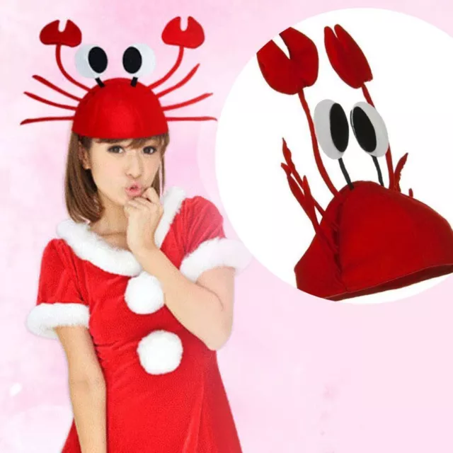 Gift Christmas Red Adult Lovely Festival Lobster Funny Costume Crab Hat