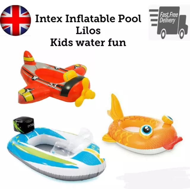 Piscina inflable para niños Intex lilos paseo acuático en barco balsa de playa flotante