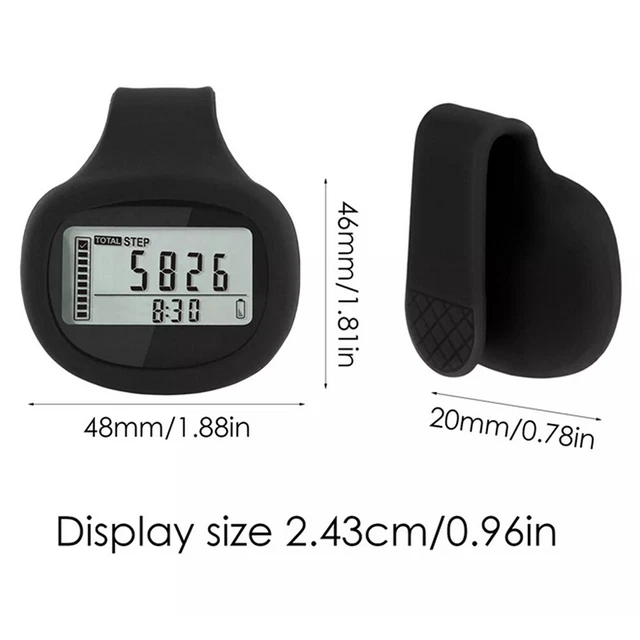 Podomètre 3D pour la marche, grand écran numérique, compteur de pas, podomètre 3D avec clip amovible, suivi précis des pas pour hommes, femmes, enfants, adultes, personnes âgées