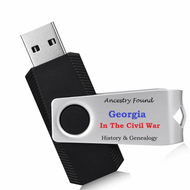 Georgia Civil War Books History & Genealogy - 20 Books on USB Flash Drive