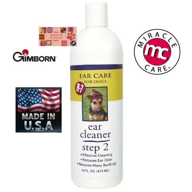 Gimborn Miracle Care R-7 Step 2 PRO EAR CLEANER PET Grooming CAT DOG 16 oz