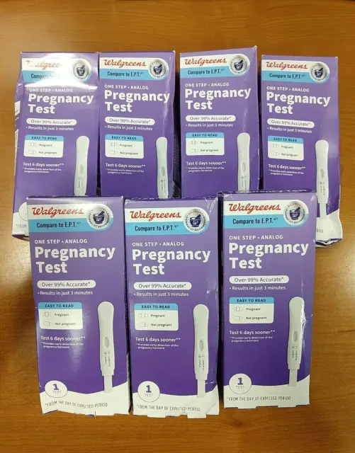 7 cajas: Walgreens prueba de embarazo analógica de un paso NUEVO Expiración 5/24 E4C