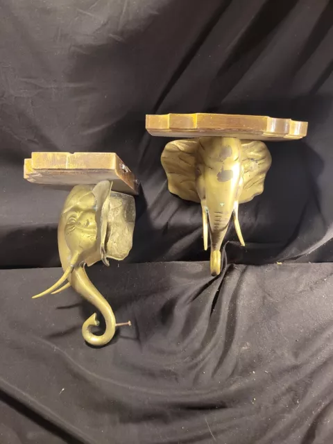 Antique Elephant Head Small Wall  Shelves Brackets