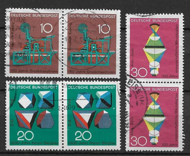 Dublettensatz BRD / Bund 1968 Michel-Nr. 546, 547, 548 gestempelte Briefmarken