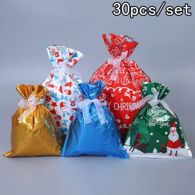 30PCS Christmas Gift Bags Storage Party Gift Foil Packaging Christmas Tree Decor