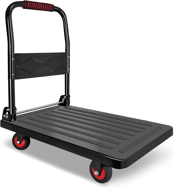 Platform Trucks, Push Cart Dolly Heavy Duty with 880 LBS Capacity and Swivel Whe