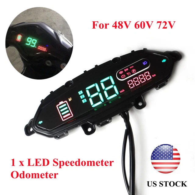 1Pcs Electric Bicycle Scooter Meter Odometer Control Panel Dash For 48V 60V 72V