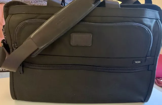 TUMI 21" Nylon Expandable Business Travel Carry-On Luggage Bag + Strap + ID Tag