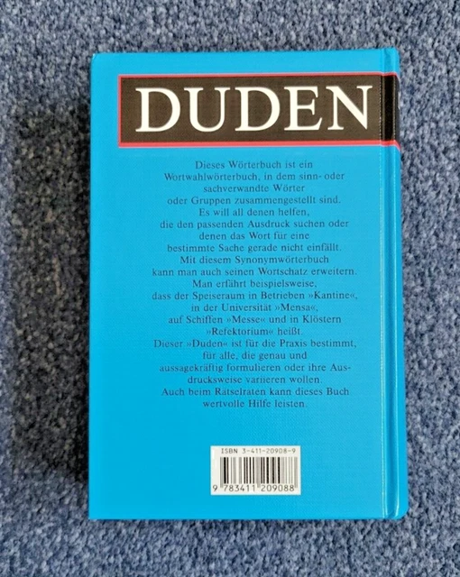DUDEN DIE SINN- und sachverwandten Wörter - Synonymwörterbuch - guter
