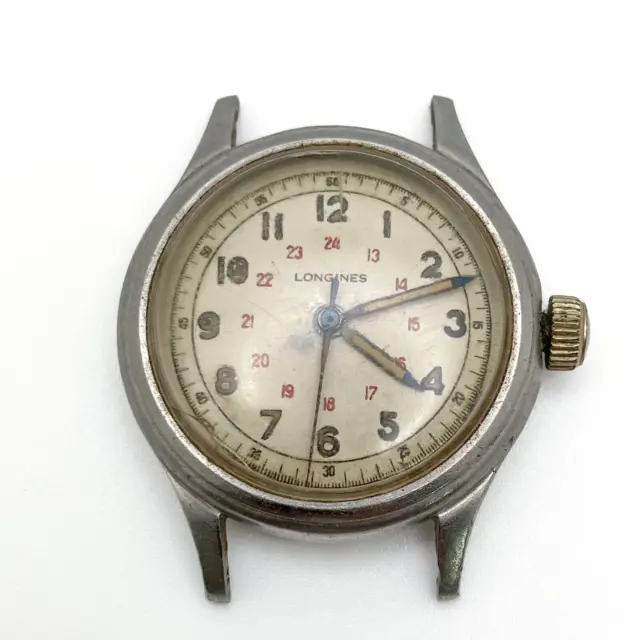 VINTAGE 1940'S LONGINES WW2 Military Stainless Steel Watch $425.00 ...