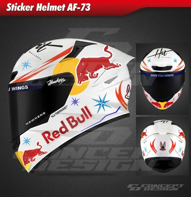 Augusto Fernández AF-73 Universal Helmet Stickers Value Package BLACK Editon