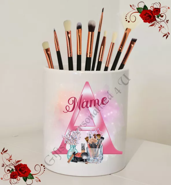 Personalised Ceramic Make Up Brush Holder – Name’s Make Up Brushes - A-Z – D.1