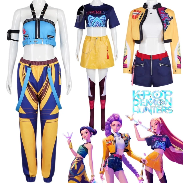 MÄDCHEN KPOP DEMON Hunters Rumi Mira Zoey Cosplay Kostüm Fancy Kleid