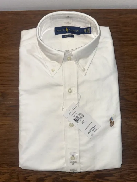 Polo Ralph Lauren BD PPC SPT LS bianco cotone Oxford vestibilità classica taglia XS