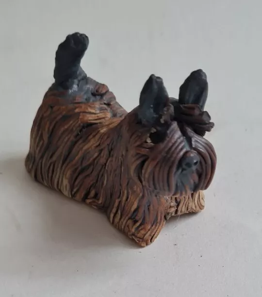 Spaghetti Pottery SCOTTISH TERRIER / SCOTTIE DOG  Figurine Ornament